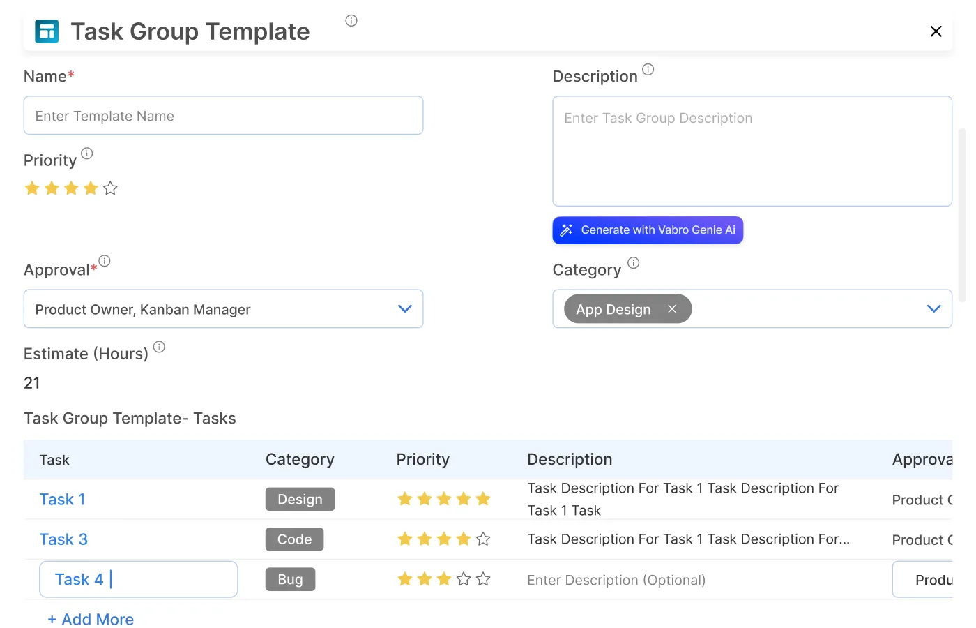 Task Group Templates